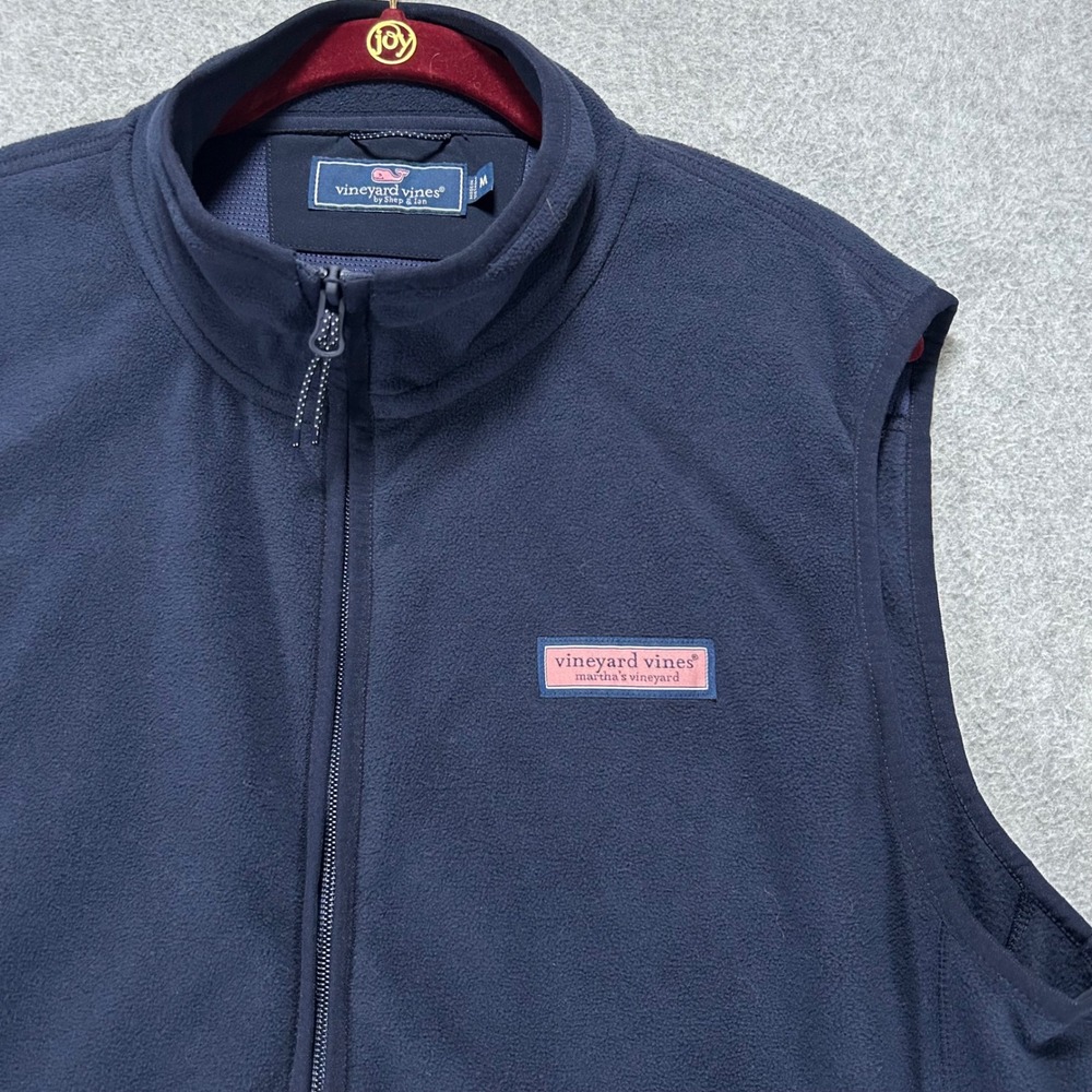 Vineyard Vines Fleece Vest Mens M Navy Blue Preppy Coastal 1K005759